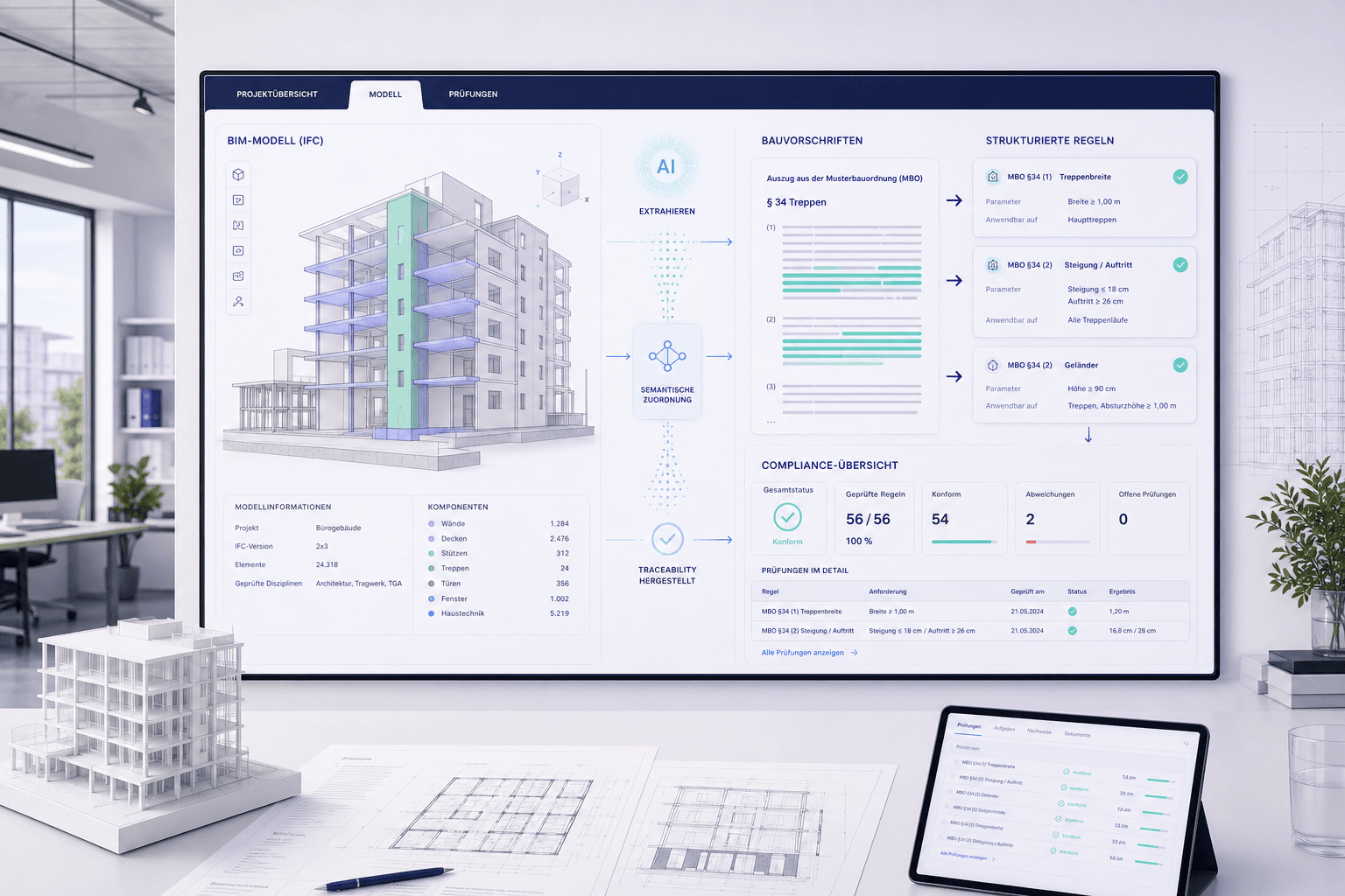 Bauvorschriften mit LLMs in prüfbare BIM-Regeln übersetzen
